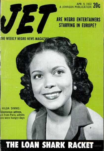 Hilda Simms, Jet Magazine 09 April 1953 Cover Photo - United States