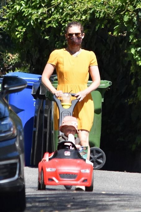 Kate Mara in Summer Yellow Dress in Los Feliz