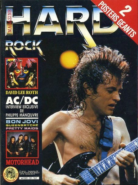 Angus Young, Hard Rock Magazine Magazine September 1986 Cover Photo ...