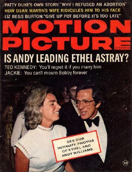 Ethel Kennedy, Andy Williams, Motion Picture Magazine September 1971 