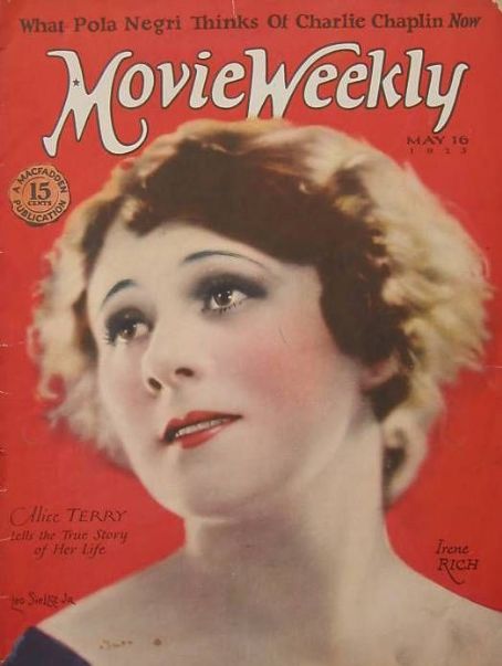 Irene Rich, Movie Weekly Magazine 16 May 1925 Cover Photo - United Kingdom