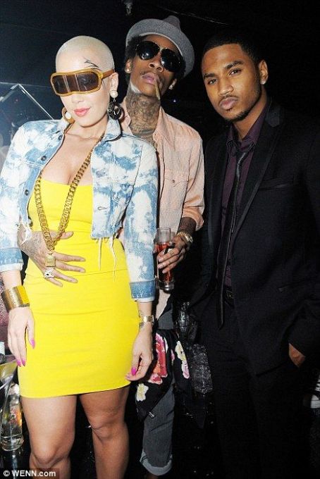 Amber Rose, Wiz Khalifa, and Trey Songz at Cameo Nightclub in Miami, Florida - January 28, 2012