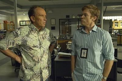 Michael C. Hall As Dexter Morgan And Peter Weller As Stan Liddy In The 