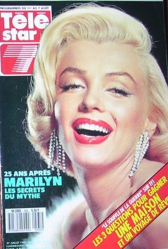 Marilyn Monroe, Télé Star Magazine 01 August 1987 Cover Photo - France