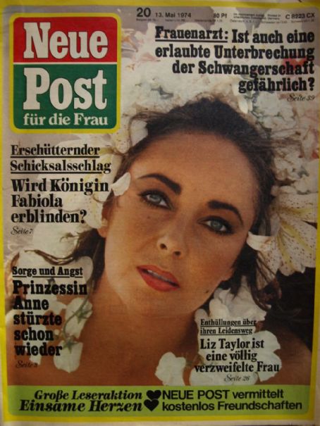 Elizabeth Taylor Neue Post Magazine 13 May 1974 Cover Photo West Germany