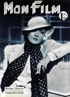 Marlene Dietrich, Mon Film Magazine August 1934 Cover Photo - France