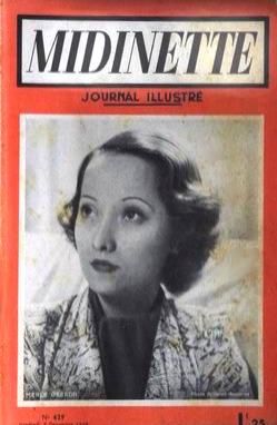 Merle Oberon, Midinette Magazine 09 December 1938 Cover Photo - France