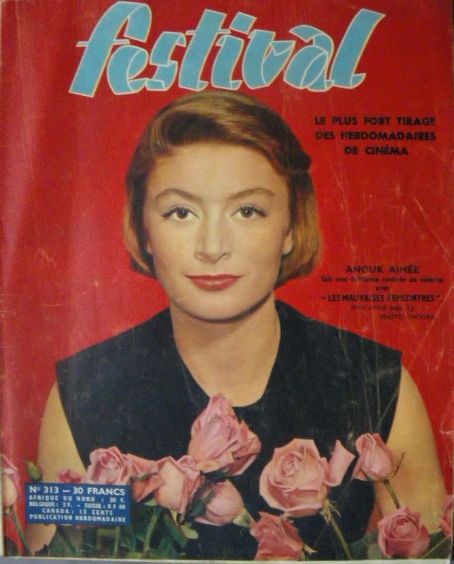 Anouk Aimée - Festival Magazine Cover [France] (29 June 1955)