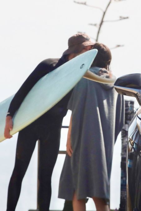 Leighton Meester – With Adam Brody surfing candids in Malibu