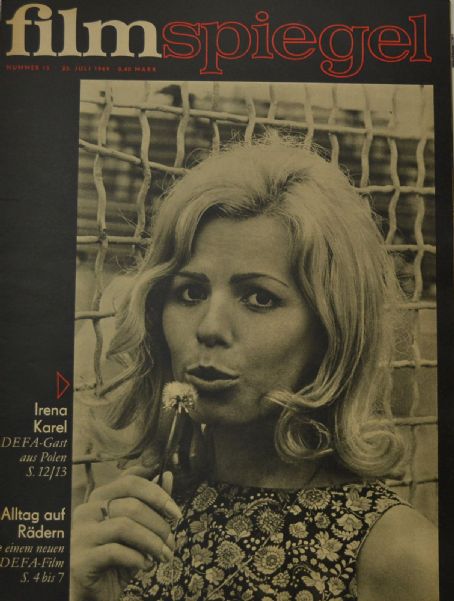 Irena Karel Film Spiegel Magazine 23 July 1969 Cover Photo East Germany