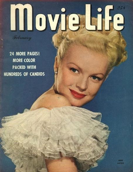 June Haver, Movie Life Magazine February 1947 Cover Photo - United States