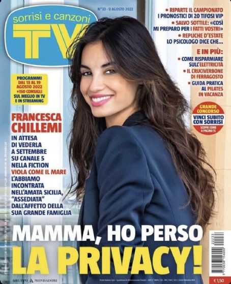 Francesca Chillemi Tv Sorrisi E Canzoni Magazine 09 August 2022 Cover Photo Italy 4000