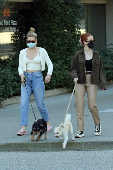 Madelaine Petsch and Lili Reinhart – Steps out with their dogs for a