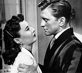 Barbara Stanwyck and Kirk Douglas