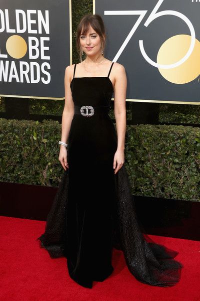 Dakota Johnson in Gucci Dress : 75th Annual Golden Globe Awards