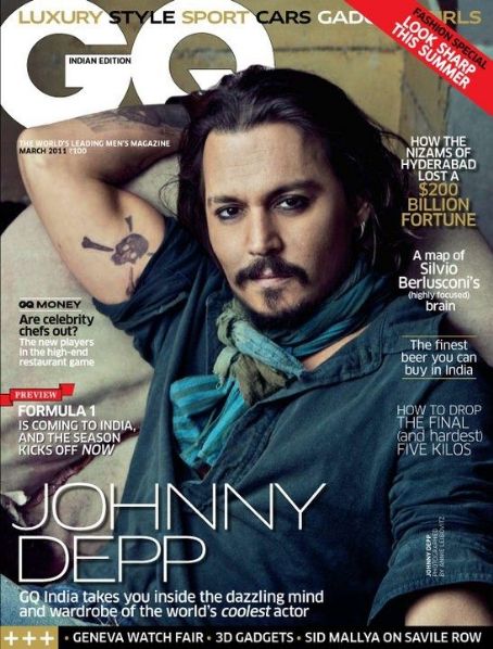 Johnny Depp, GQ Magazine March 2011 Cover Photo - India