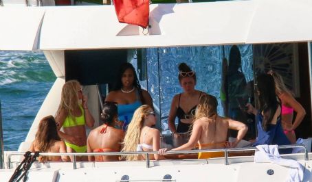 Brittany Matthews – Seen on a boat with her girlfriends in Miami