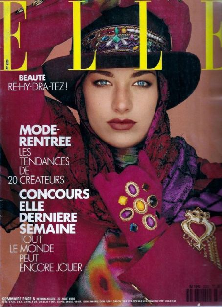 Elaine Irwin, Elle Magazine 27 August 1990 Cover Photo - France