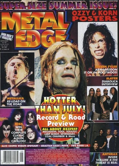 Ozzy Osbourne, Metal Edge Magazine September 1998 Cover Photo - United ...