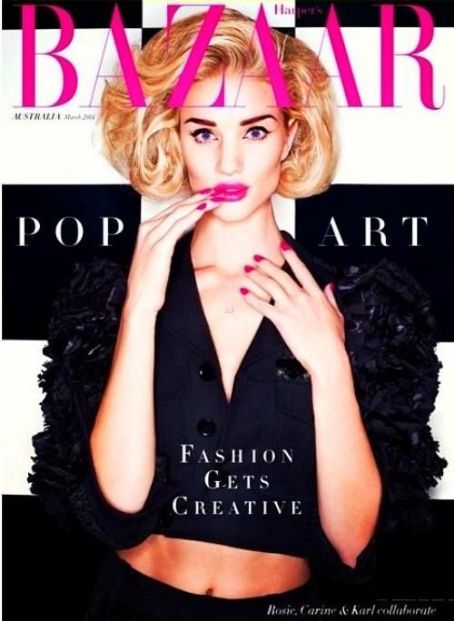 Rosie Huntington-Whiteley, Harper's Bazaar Magazine March 2014 Cover