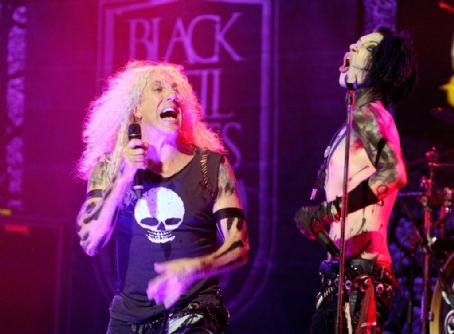Dee Snider and Andy Biersack perform on stage during the 2012 Revolver Golden Gods Award Show at Club Nokia on April 11, 2012 in Los Angeles, California
