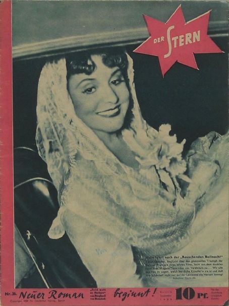 Zarah Leander, Der Stern Magazine September 1939 Cover Photo - Germany