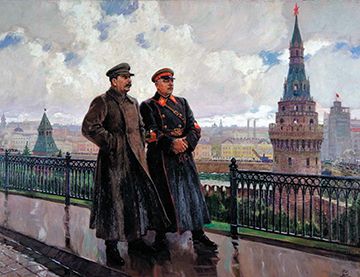 Stalin and Voroshilov in the Kremlin