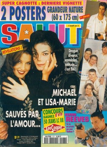 Michael Jackson, SALUT Magazine 22 August 1994 Cover Photo - France