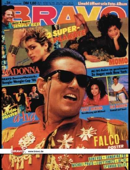 Falco, Bravo Magazine 14 August 1986 Cover Photo - Germany