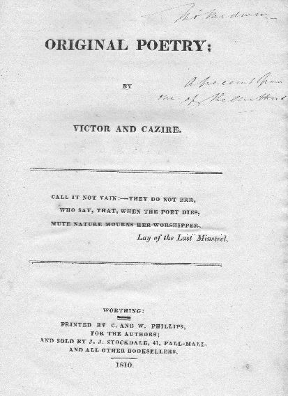 Original Poetry by Victor and Cazire