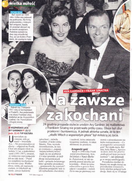 Frank Sinatra and Ava Gardner - Tele Tydzień Magazine Pictorial [Poland] (23 December 2022)