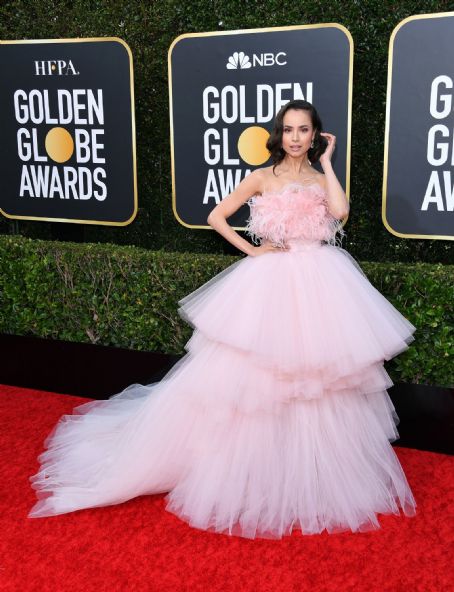 Sofia Carson  wears  Giambatista Valli dress : 77th Annual Golden Globe Awards