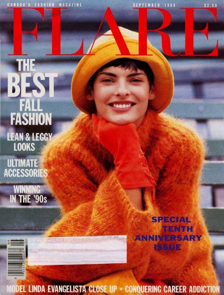 Linda Evangelista, Flare Magazine September 1989 Cover Photo - Canada