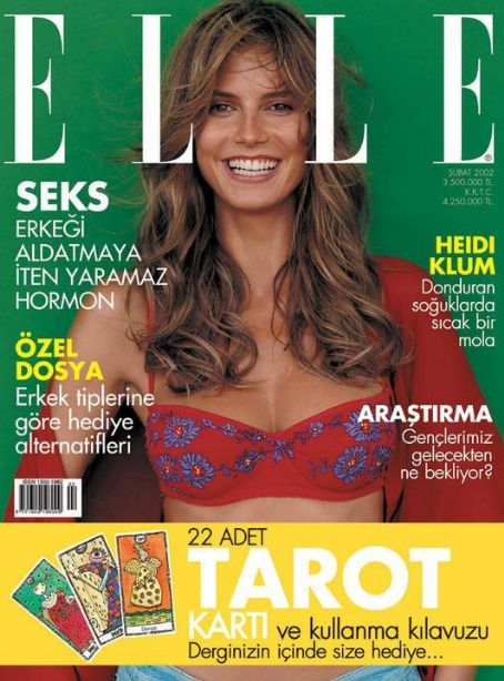 Heidi Klum Elle Magazine February 2002 Cover Photo Turkey 