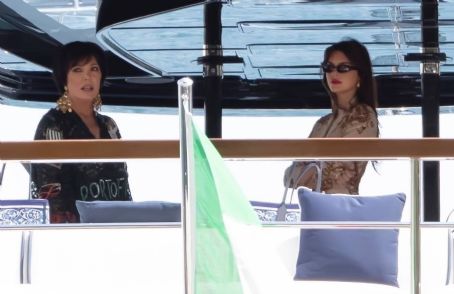 Kendall Jenner – With Kris aboard a yacht in Portofino