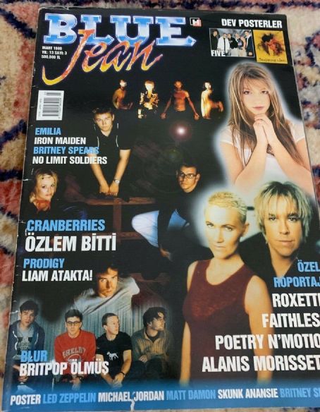 Britney Spears, Blur, Five, Roxette, blue jean Magazine March 1999 ...