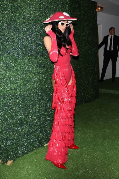 Paris Hilton – Wears a red Mushroom Princess costume in West Hollywood