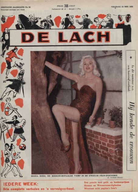 Diana Dors - De Lach Magazine Cover [Netherlands] (13 May 1955)