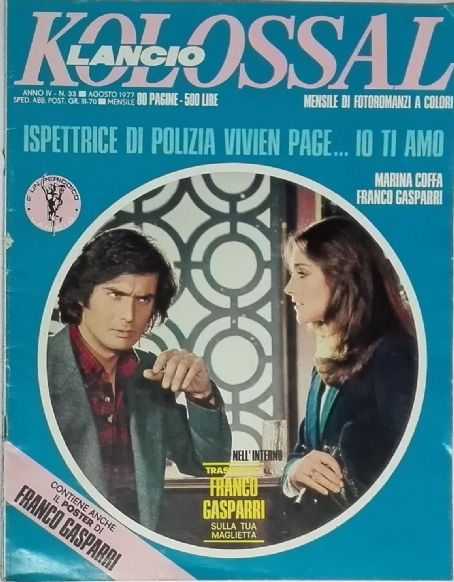 Franco Gasparri, Marina Coffa, Kolossal Magazine August 1977 Cover ...