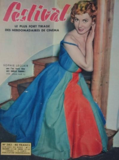 Sophie Leclair, Festival Magazine 31 October 1956 Cover Photo - France