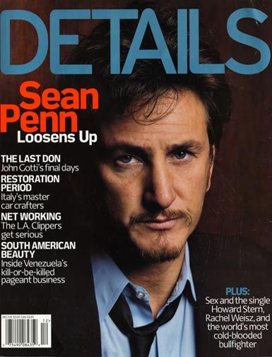 Sean Penn, Details Magazine December 2000 Cover Photo - United States