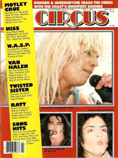 Vince Neil, Circus Magazine 31 May 1985 Cover Photo - United States