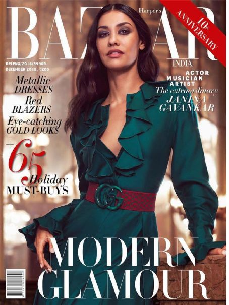 Janina Gavankar, Harper's Bazaar Magazine December 2018 Cover Photo - India