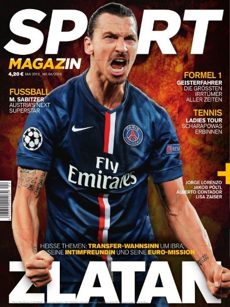 Zlatan Ibrahimovic Sport Magazine May 2016 Cover Photo Austria