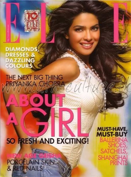 Priyanka Chopra Jonas, Elle Magazine February 2006 Cover Photo - India