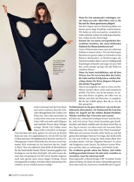 InStyle Germany Jan 2024 Lily Collins