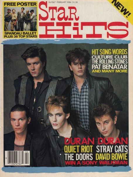 , Simon Le Bon, Nick Rhodes, Andy Taylor, Roger Taylor - Star Hits Magazine Cover [United States] (February 1984)