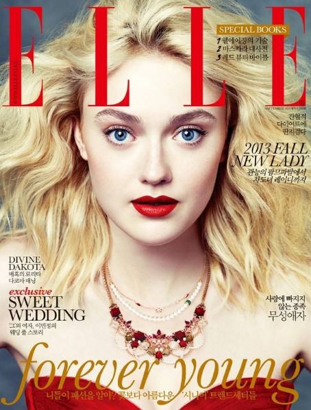 Dakota Fanning, Elle Magazine September 2013 Cover Photo - South Korea