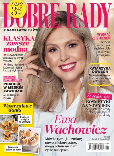 Ewa Wachowicz, Dobre Rady Magazine January 2023 Cover Photo - Poland