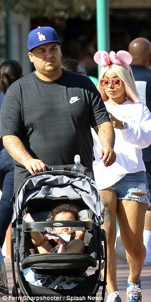 Blac Chyna, Rob Kardashian, and Dream Celebrate Father's Day in Disneyland in Anaheim, California - June 18, 2017